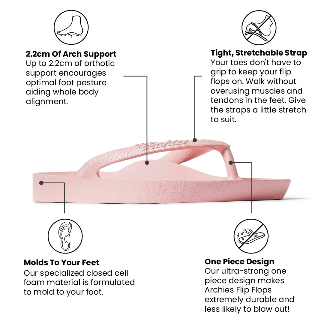 Arch Support Flip Flops - Classic - Pink
